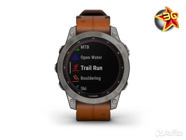 Часы Garmin Fenix 7 Sapphire Solar Titanium Chestnut