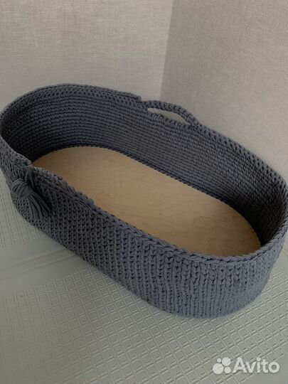 Плетеная вязаная люлька переноска корзинка