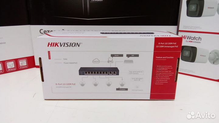 DS-3E0310P-E/M 8 портовый POE коммутатор hikvision