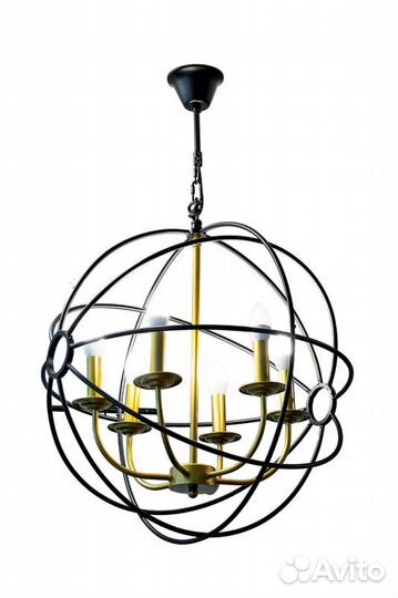 91GH-2020-6 Лампа потолочная Сфера латунь/черный d