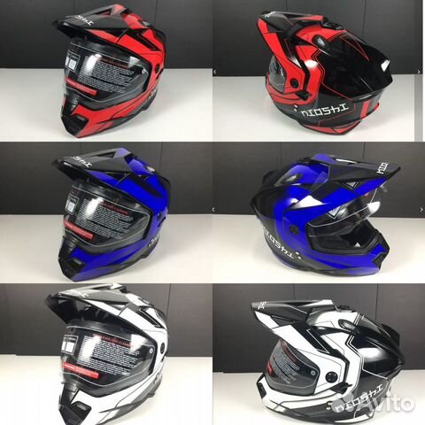 Шлем кроссовый с визором kioshi