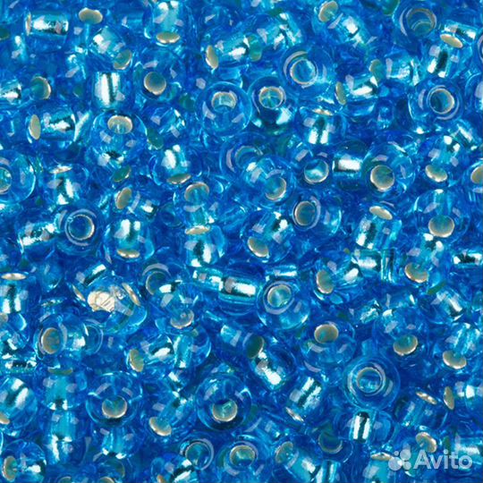 67030) 331-19001-10/0 Бисер прозрачный с серебряным центром 10/0, круглое отверстие, 20гр, Preciosa