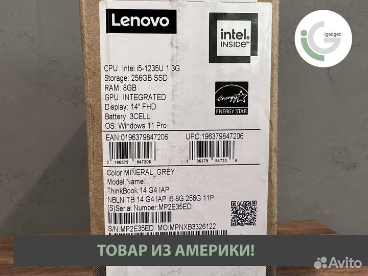 Ноутбук Lenovo ThinkBook 14 G4 IAP