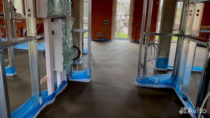 Полусухая стяжка пола Минимальный объём от80кв.м