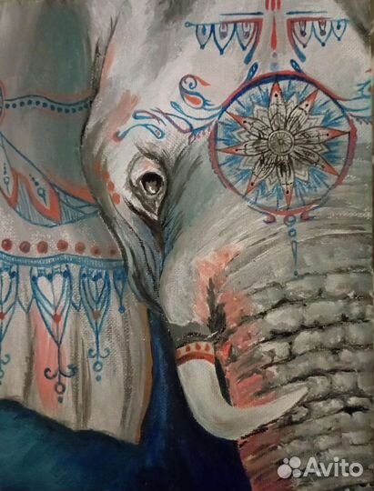 Картина Ганеша, этнический слон