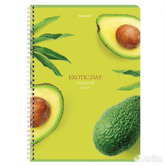 Тетрадь А4, 96 л., brauberg, гребень, клетка, мато