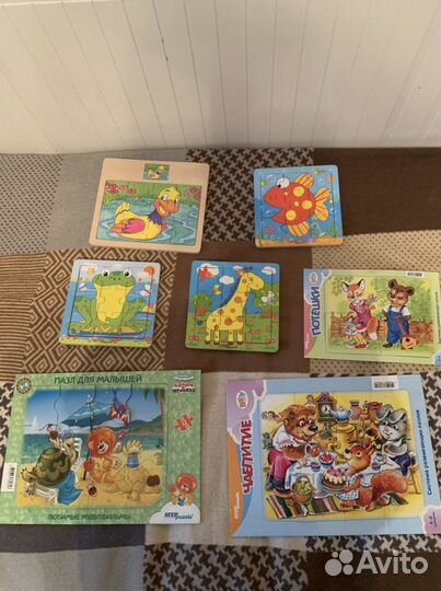 Пазлы от 1 года. Много. Э500, 60, 104, 30 деталей