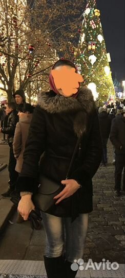 Натуральная дубленка с мехом чернобурки