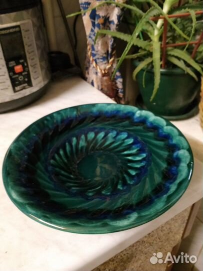 Блюдо. Зик. Цвет малахит