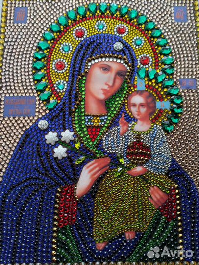 Икона Неувядаемый цвет стразами ручная работа