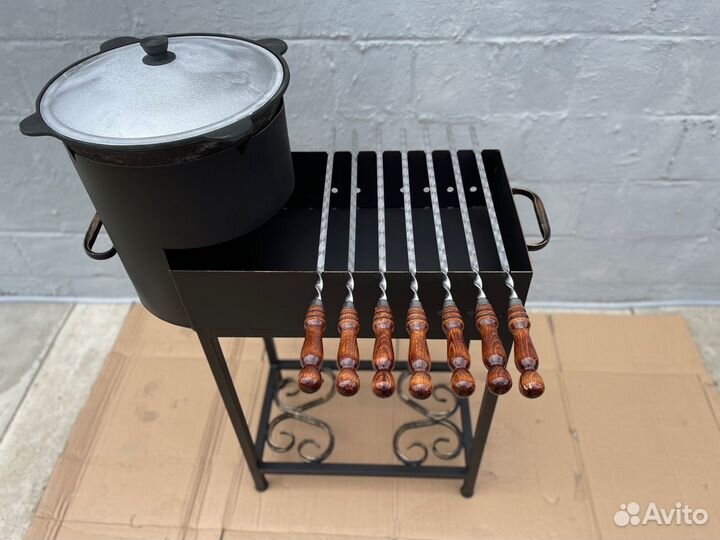 Мангал № 0170/2 с печью под казан 8,10,12л