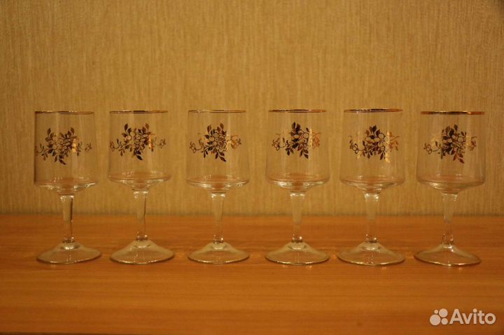 Фужеры с рисунком СССР. Богемия. 6 шт +1 (новые)