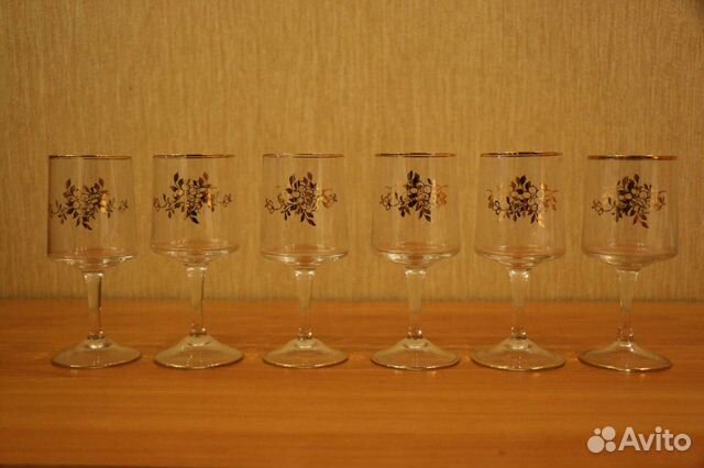 Фужеры с рисунком СССР. Богемия. 6 шт +1 (новые)