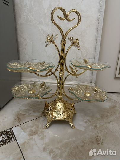 Хрустальная менажница для сухофруктов