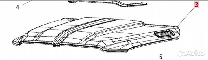 Капот RAM1500 2018+ 68276294AB
