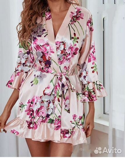 Халат женский атласный