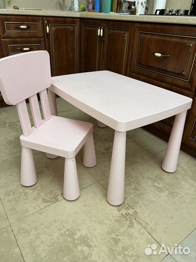 Детский стол и стул IKEA маммут