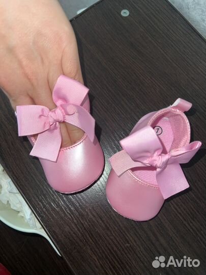 Пинетки-туфли для новорожденных девочек