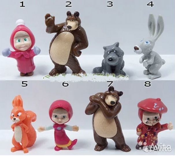 Маша и Медведь 1, 2, 3, 4, 5, 6 киндер сюрприз