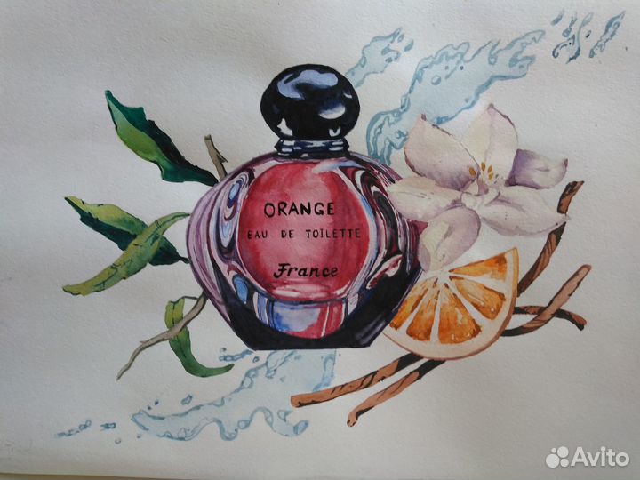 Постер Аромат Франции, размер А3, акварель