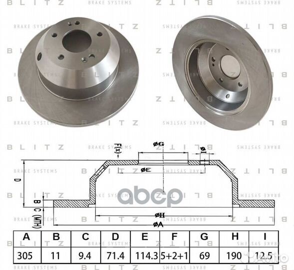 Диск тормозной BS0686 Blitz