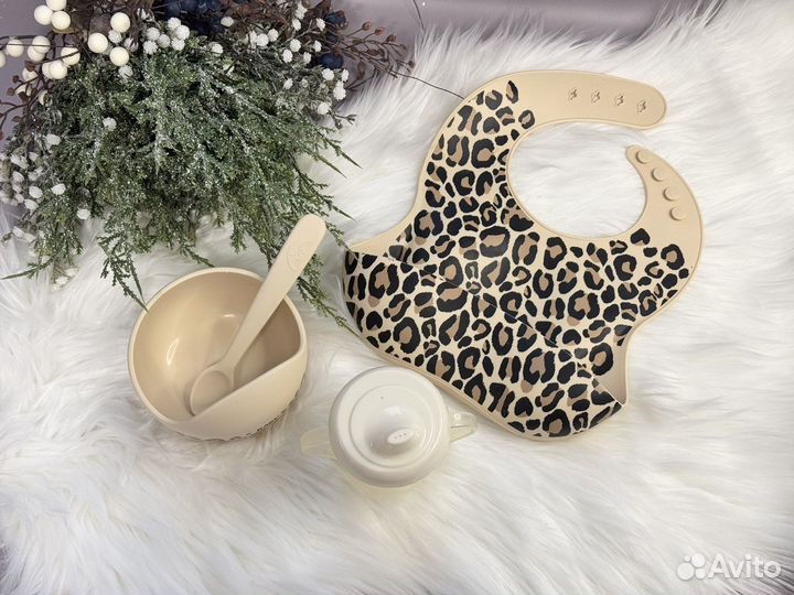 Набор детской силиконовой посуды с подарком