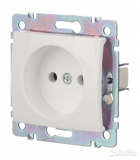 Розетка 694268 скрытая установка белая без заземле