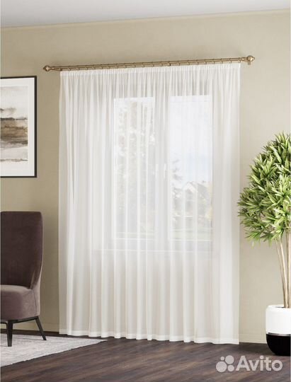 Тюль вуаль белый