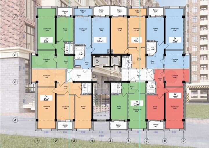 3-к. квартира, 93 м², 16/16 эт.