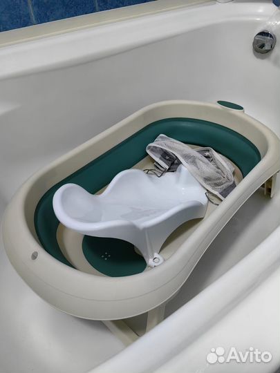Ванночка для купания складная с горкой и гамаком