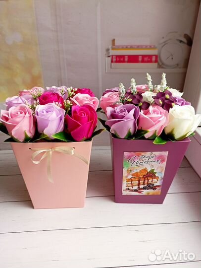 Букеты из мыльных роз