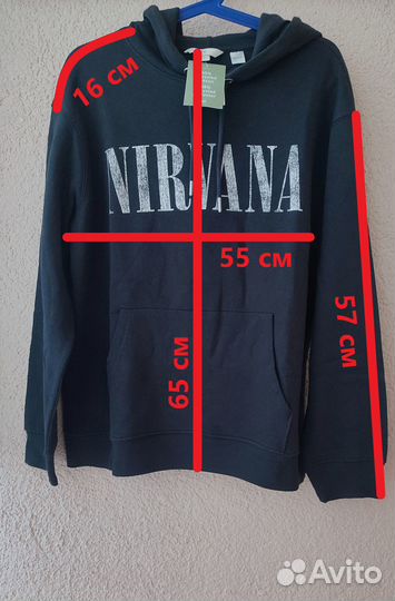 Худи H&M Nirvana Long sleeve с капюшоном