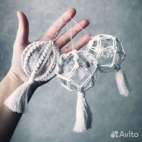 Шарики Елочные игрушки макраме бохо