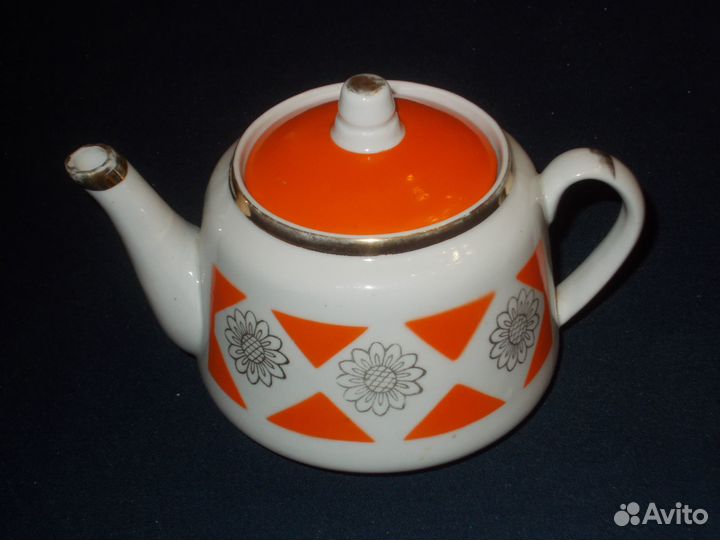 Чайник заварочный сказочный,Теремок, СССР позолота