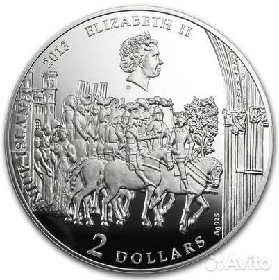 Монета Святой Грааль вставка агата Ниуэ 2013 год