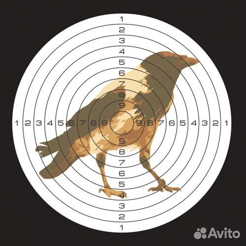 Мишень Ворона 14х14см (в уп. 50шт.)