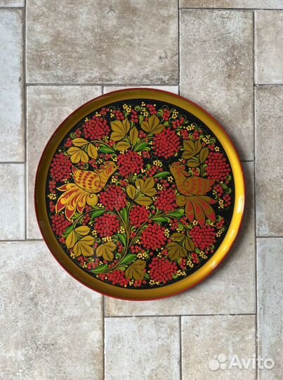 Декоративная тарелка, хохлома 40 см в упаковке