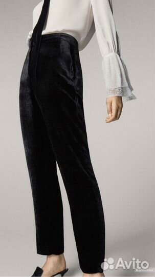 Черные бархатные брюки Massimo Dutti купить в Москве