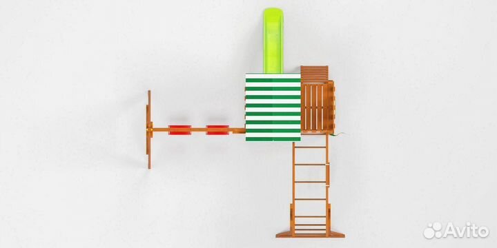 Детский спортивный комплекс с крышей для дачи