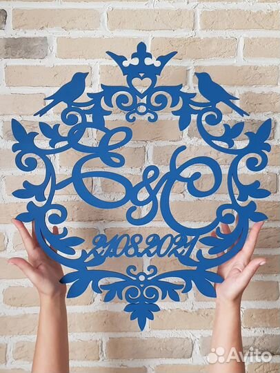 Герб семейный, монограмма, свадьба, имена, дата