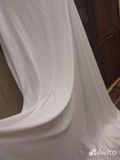 Тюль белая с утяжелителем(не прозрачная)