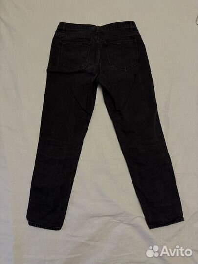 Джинсы черные с бусинами zara 36