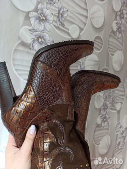 Сапоги демисезонные женские натуральная кожа 38