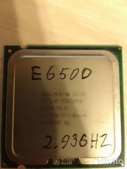 Процессор intel pentium dual core E6500 2.93Ghz