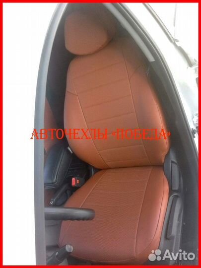 Чехлы Hyundai Solaris 1 Sd из экокожи коричневые