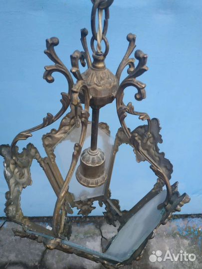 Люстра - фонарь бронза