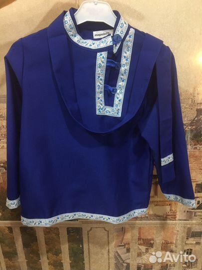 Рубаха косоворотка синяя для мальчика