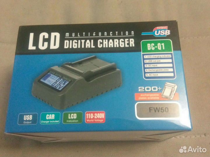 Зарядка для аккумулятора Sony FW50 с дисплеем