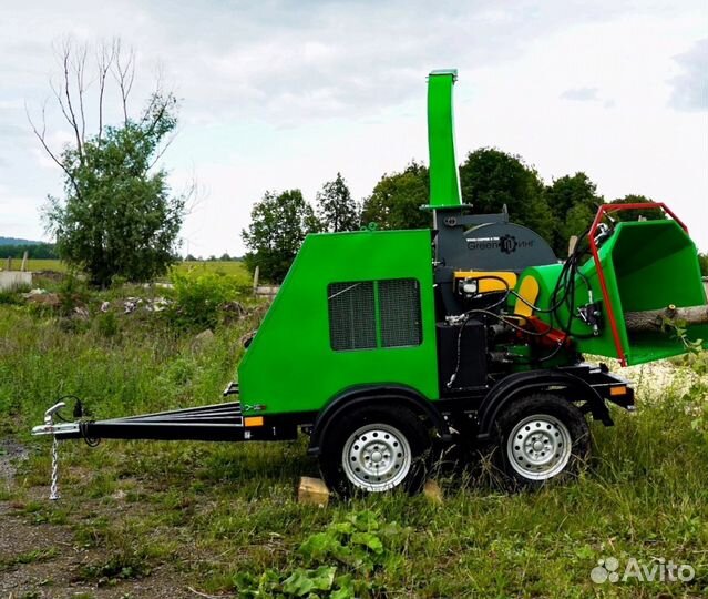 Измельчитель дерева greenпинг на прицепе
