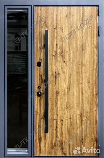 Дизайнерская уличная дверь со стеклом ED-225